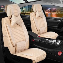 Startcar Renault Clio 4 Uyumlu Deri Oto Koltuk Kılıfı Ön Arka Takım Bej Sc