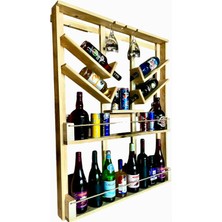 Ser Ticaret Dekoratif Ahşap Şaraplık , Içki ve Içecek Standı 105 x 90 cm Mini