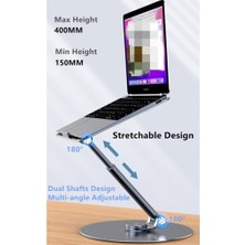 TezMax 360° Dönerli Metal Ayarlanabilir Katlanır Laptop Tablet Standı Yükseltici Notebook MacBook Tutucu