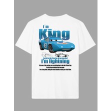 Woppshop The Cars Seri T-Shirt - Kıng - Beyaz