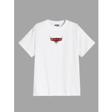 Woppshop The Cars Seri T-Shirt - Kıng - Beyaz