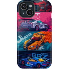 Woppshop Samsung Galaxy S21 Plus Uyumlu Silikon Kılıf - Racer Kolaj