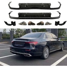 Mercedes w213 e63 arka tampon difüzör ve egzoz ucu seti amg 2021+