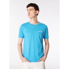 Ko Samui Bisiklet Yaka Baskılı Mavi Erkek T-Shirt Kmtr S226 Road_craft&co Regular Fıt