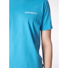 Ko Samui Bisiklet Yaka Baskılı Mavi Erkek T-Shirt Kmtr S226 Road_craft&co Regular Fıt