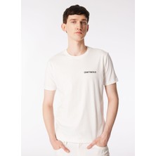 Ko Samui Bisiklet Yaka Baskılı Krem Erkek T-Shirt Kmtr S226 Road_craft&co Regular Fıt