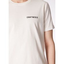 Ko Samui Bisiklet Yaka Baskılı Krem Erkek T-Shirt Kmtr S226 Road_craft&co Regular Fıt