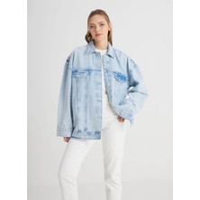 Wrangler Relaxed Açık Bej Kadın Ceket W241107851-OVERSIZE Jean Ceket