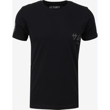 Ko Samui Bisiklet Yaka Baskılı Siyah Erkek T-Shirt Kmtt S231 Rejp_reflector Regular Fı