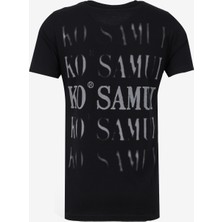 Ko Samui Bisiklet Yaka Baskılı Siyah Erkek T-Shirt Kmtt S233 Reblurry_reflector Regula