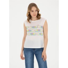 U.S. Polo Assn. Bisiklet Yaka Mint Kadın T-Shirt PULBE