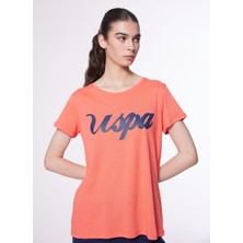 U.S. Polo Assn. Bisiklet Yaka Nar Çiçeği Kadın T-Shirt BEAN-IY24
