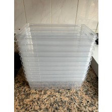 Karacabey Ticaret 10'lu Buzdolabı Organizer Kendinden Kapaklı Mikrodalga Difrize Uygun 2000 ml Dikdörtgen Saklama Kabı