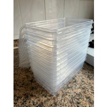 Karacabey Ticaret 10'lu Buzdolabı Organizer Kendinden Kapaklı Mikrodalga Difrize Uygun 2000 ml Dikdörtgen Saklama Kabı