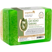 Organicsun Doğal Kabak Lifli Çay Ağacı Sabunu 120 gr x 3 Adet Tüm Cilt Tipleri Sivilce ve Siyah Nokta Karşıtı