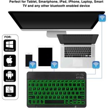 Redmud Teknoloji Apple ipad 7. Nesil 10.2 Inç 2019 A2197 A2200 A2198 Uyumlu Rgb Işıklı (7 Renkli)  Bluetooth & Wireless Türkçe Klavye Mouse Seti Design By Newface