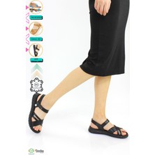 Mammamia Kadın Deri Düz Taban Ortopedik Günlük Sandalet M25/YS-CESS