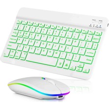 Redmud Teknoloji Lenovo Tab M9 Tüm Seri Rgb Işıklı (7 Renkli)  Bluetooth & Wireless Türkçe Klavye Mouse Seti