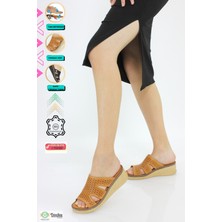 Mammamia Kadın  Deri Ortopedik Günlük Terlik M25/YT-GANY