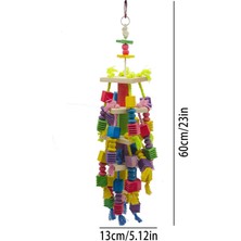 Decisive Papağan Renkli Kuş Ahşap Blok Yırtık Oyuncak Orta Büyük Papağan Oyuncak Renkli Pamuk Halat Renkli Ahşap Blok Isırık Oyuncak (Yurt Dışından)