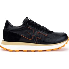 Fabi Erkek Hakiki Deri Siyah/turuncu Sneakers & Spor Ayakkabı 510 FU0875B Erk Ayk Y24 Nero/arancıo