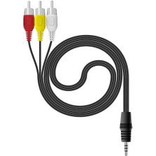 PrimeX Plus Primex PX-4824 3.5 mm Stereo To 3 Rca Dişi Tos Çevirici Dönüştürücü Ses/görüntü Kablosu, 3.5mm To Rca Görüntü Aktarıcı