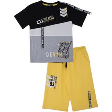 Bebelop Erkek Çocuk Fashion Yazı Baskılı Yazlık T-Shirt Şort 2'li Takım