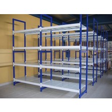 Rafburada Rafburada® 4 Katlı 3'lü Depo Rafı. 150-300 kg Taşıma Kapasiteli H. Rack 60X90X200