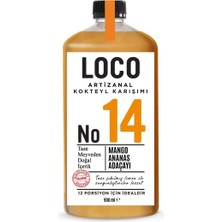 LocoShop No 14 Mango Ananas Artizanal Alkolsüz Karışımı Taze Sıkma Meyve Kokteyl Mix 900 ml