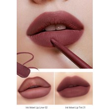 Peripera Kadife Görünümlü Tint ve Dudak Kalemi Peripera Ink Velvet + Lip Liner Set (002 Wine Nude)