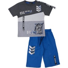 Erkek Çocuk Fashion Yazı Baskılı Yazlık T-Shirt Şort 2'li Takım