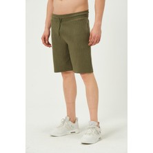 Polo State Erkek Crinkle Kumaş Regular Fit Şort Yeşil