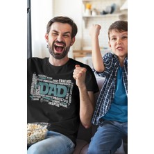 Fuddy Moda Oversize Dad Baba Yazılı Tişört, Babalar Günü Temalı T-Shirt