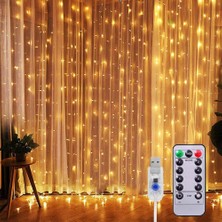 Patladı Gitti Peri Telli Perde LED 2x2 Metre, Uzaktan Kumandalı, Usb'li, 8 Animasyonlu 10 Saçaklı 200 Ledli