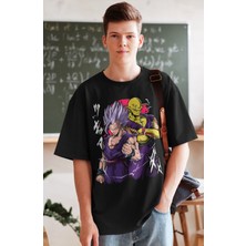 Fuddy Moda Oversize Dragon Ball Super Baskılı T-Shirt, Unisex Anime Baskılı Tişört