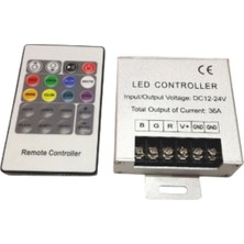 Msv Teknoloji 12V 20 Metre Silikonsuz Rgb Şerit LED 36A Rf Kumanda 20 A Trafolu IP20 Set