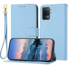 Bdt Shop Oppo A94 4g Pu Deri Için Telefon Kılıfı Litchi Desen Kart Yuvaları Tutucu Flip (Yurt Dışından)