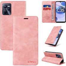 Bdt Shop Realme C35 4g Pu Deri Folio Cüzdan Manyetik Koruyucu Kılıf (Yurt Dışından)