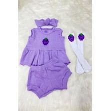 Yeni Sezon Bandana ve Çorap Aksesuarlı Ribana Şortlu Takım