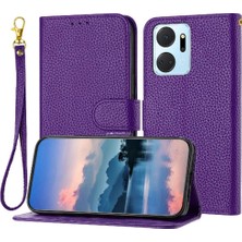 Bdt Shop Onur X7A Flip Folio Litchi Desen Cüzdan Pu Deri Kart Için Telefon Kılıfı (Yurt Dışından)