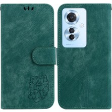 Bdt Shop Oppo RENO11 F Için Kılıf Cüzdan Kılıf Flip Folio Kabartmalı Sevimli Kaplan Kartı (Yurt Dışından)