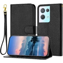 Bdt Shop Oppo Phone 8 Pro Için Telefon Kılıfı Cüzdan Flip Folio Litchi Desen Pu Deri (Yurt Dışından)