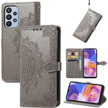 Bdt Shop Samsung A23 Flip Kapak Darbeye Zarif Desen Deri Kılıf (Yurt Dışından)