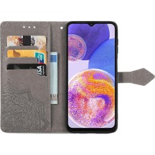 Bdt Shop Samsung A23 Flip Kapak Darbeye Zarif Desen Deri Kılıf (Yurt Dışından)