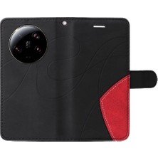 Bdt Shop Kart Yuvası Standı Pu Flip ile Xiaomi 13 Ultra Iki Renkli Dikiş Için Kılıf (Yurt Dışından)