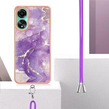 Bdt Shop Oppo A78 4g Mermer Crossbody Kordon Askısı Tampon Anti-Scratch Için Kılıf (Yurt Dışından)