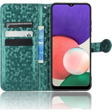 Bdt Shop Samsung Galaxy A22 5g Için Kılıf Deri Cüzdan Kapak Geometrik Desen (Yurt Dışından)