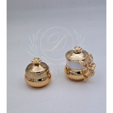 Design Metal Kahve Takımı Fincan Damat Kahvesi Göld ve Gümüş Renk