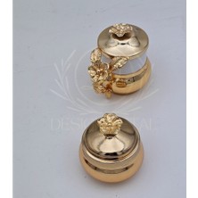 Design Metal Kahve Takımı Fincan Damat Kahvesi Göld ve Gümüş Renk