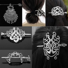 Mingjin Shop2 Teneke Viking Saç Haireltics Knot Taç Runes Saç Klipleri Sopa Slayt Iskandinav Mitolojisinde Saç Takı Kadın Saç Süsleri (Yurt Dışından)